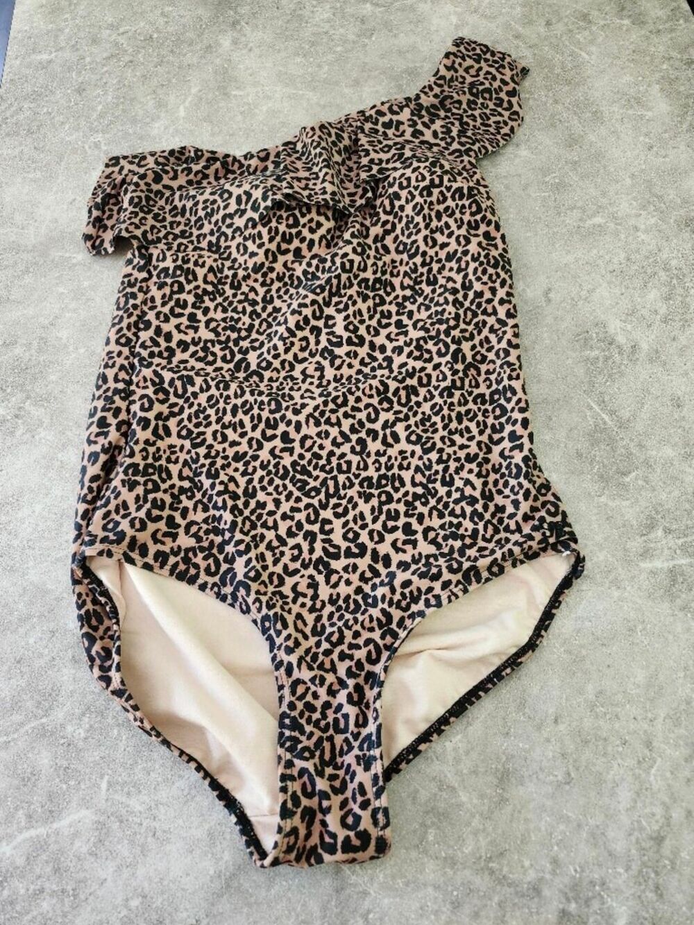Albion One-Shoulder Leopard Print One-Piece